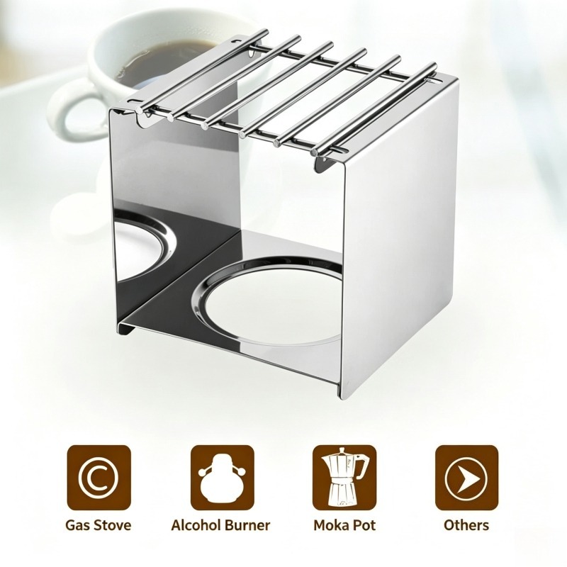 Suporte Quadrado de Aço Inoxid - Coffee Equipment For Camping avaliação e preço